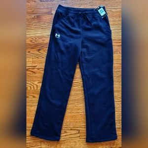 NWT Under Armour Black Sweater Pants Girls Large
